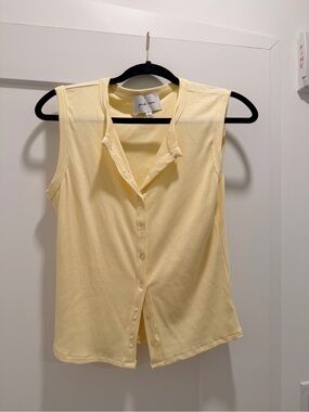 Sleeveless Button-Front Tank Top - Butter Yellow